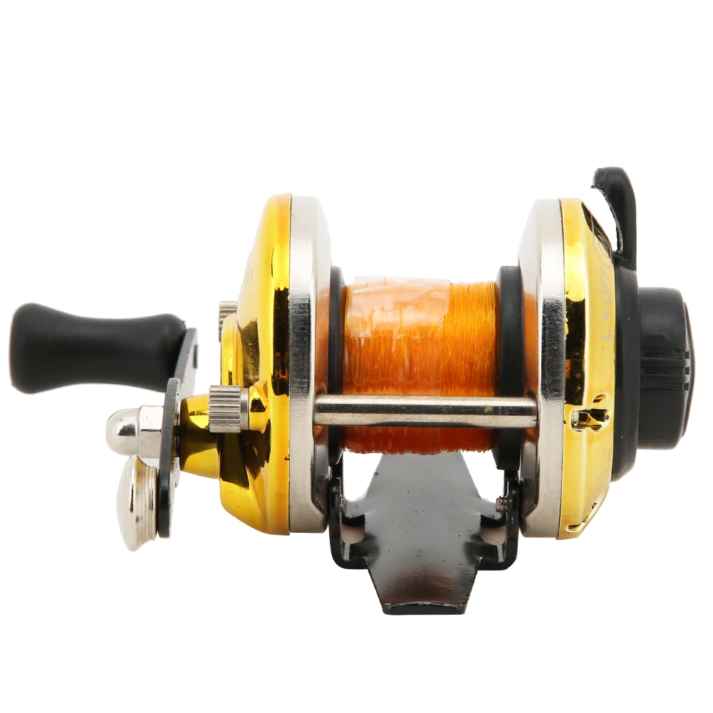 Portable Ice Winter Fishing Reel Small Plate Wheel Lateral Reel with Line Tacklegolden