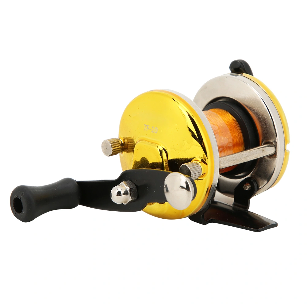Portable Ice Winter Fishing Reel Small Plate Wheel Lateral Reel with Line Tacklegolden