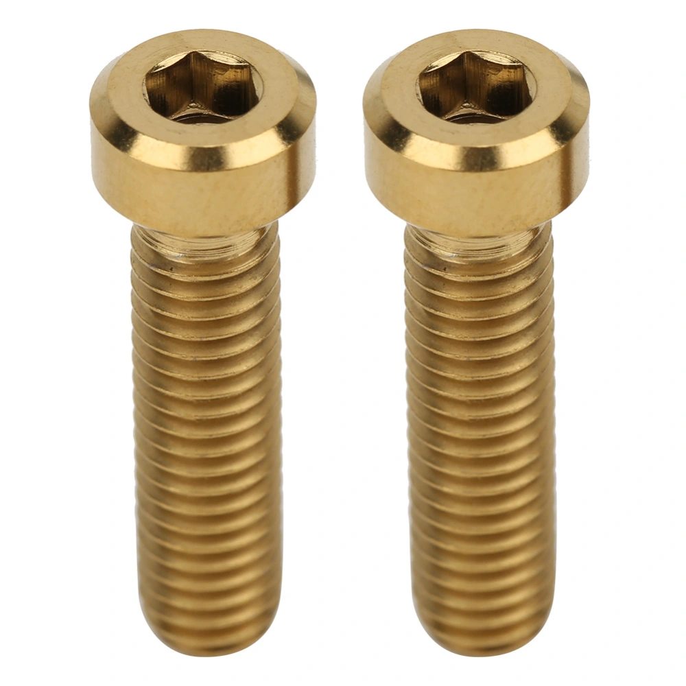 2 pcs Titanium Alloy Bolts Kit Bike Stem Hex Screws Set for Road Bicycle Mountain Bike gold