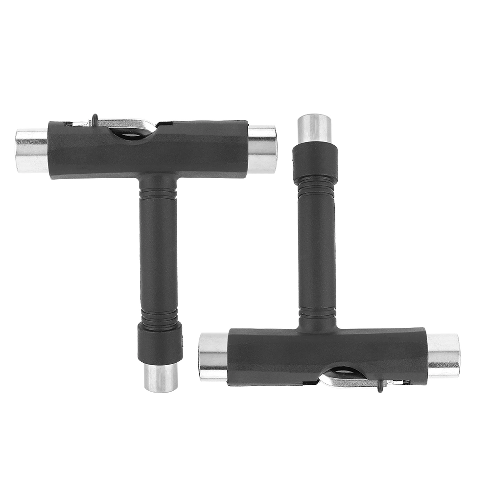2 Sets Steel Durable Portable Plastic Covered Edge Skateboard T Shape Skate Wrench Repair Tool Accessory