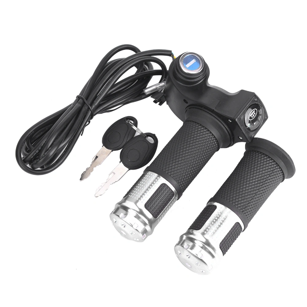 1 Pair Universal LED Voltage Display Twist Throttle for 12-99V Ebike Scootersilver