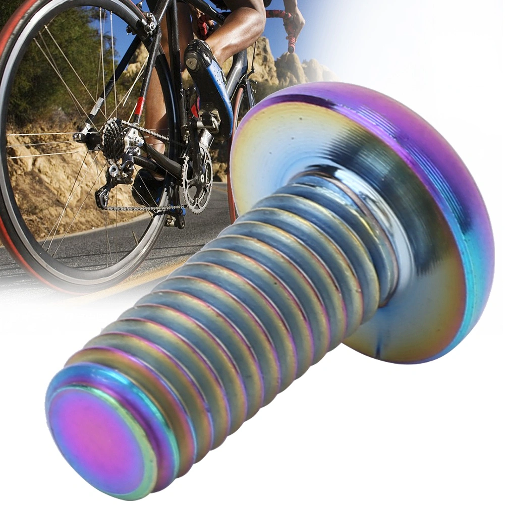 5pcs / Pack Titanium Alloy M5*12 Bicycle Water Bottle Cage Bolts M5*10 Disc Brake Screws(M5*12 Colorful )