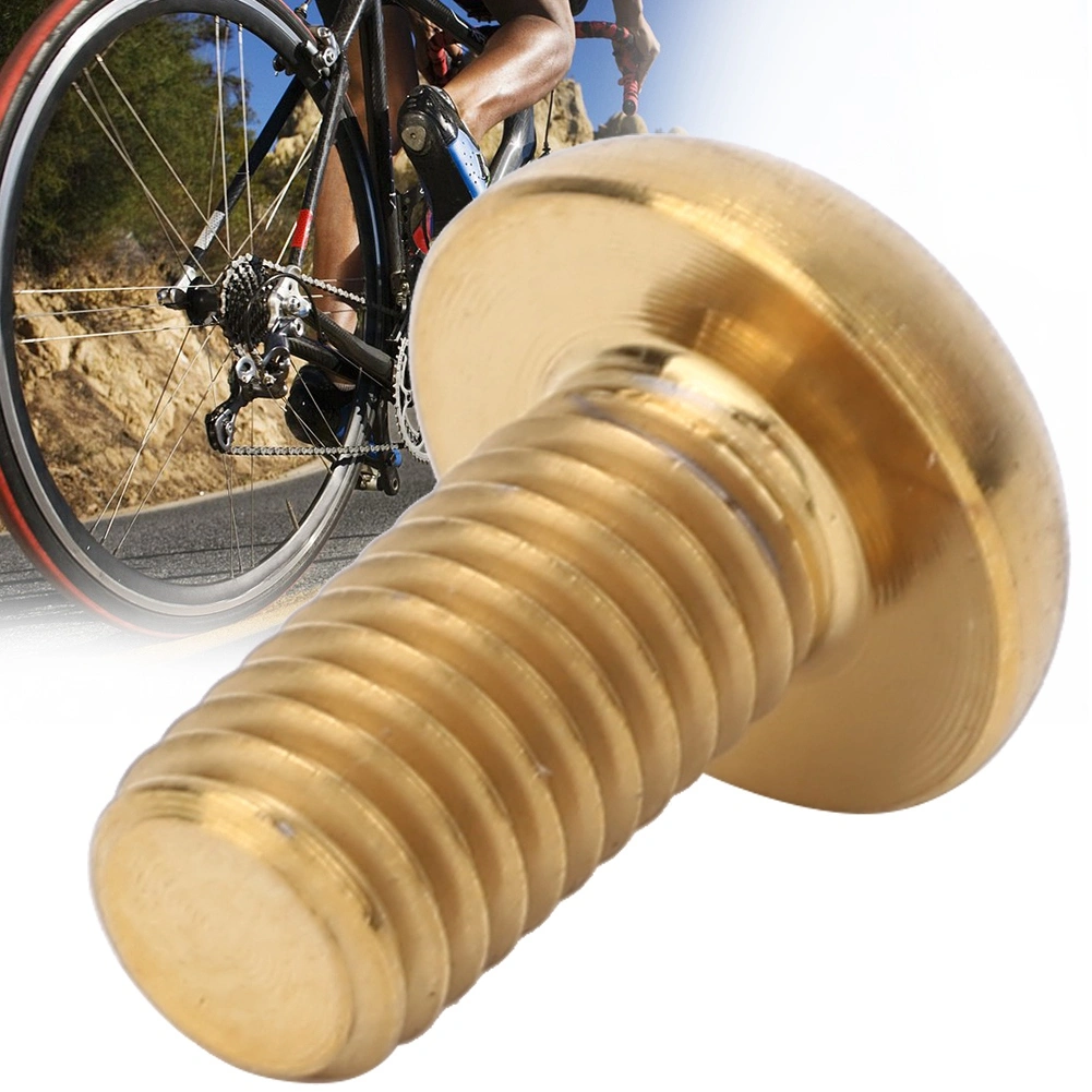 5pcs / Pack Titanium Alloy M5*12 Bicycle Water Bottle Cage Bolts M5*10 Disc Brake Screws(M5*10 Gold )
