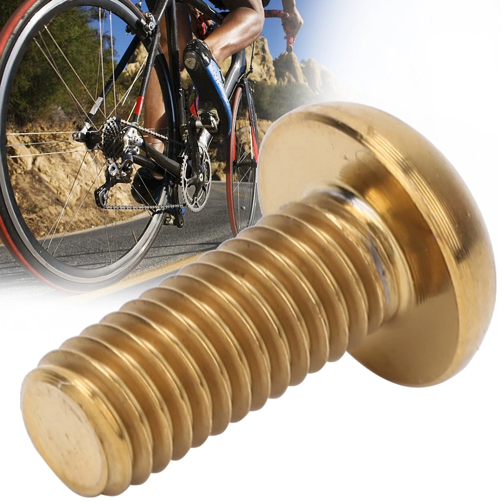 5pcs / Pack Titanium Alloy M5*12 Bicycle Water Bottle Cage Bolts M5*10 Disc Brake Screws(M5*12 Gold )