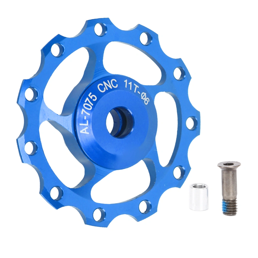 Universal Bike 11T Metal Rear Guide Wheel Bearing Derailleur Pulley for Mountain Bicycleblue