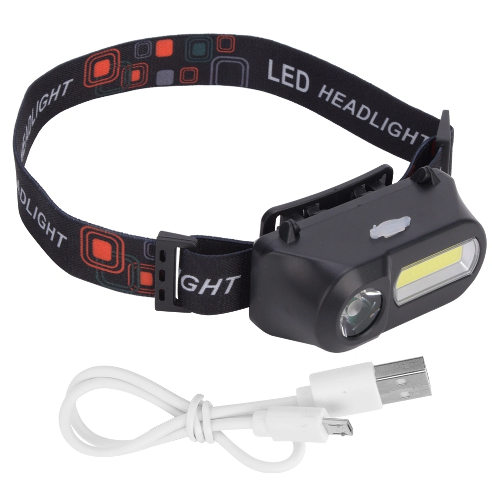 Outdoor Multi Function USB Charging Head Lamp Head Mounted Flashlight for Camping Fishing Cycling
