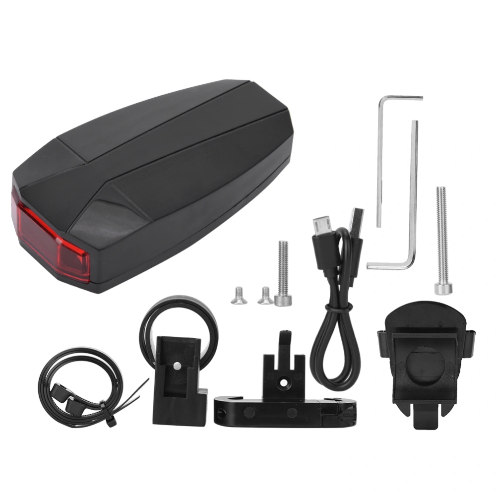 A6 USB Charging Bicycle Tail Light Intelligent Security Warning Alarm Bike Night Riding Accessories