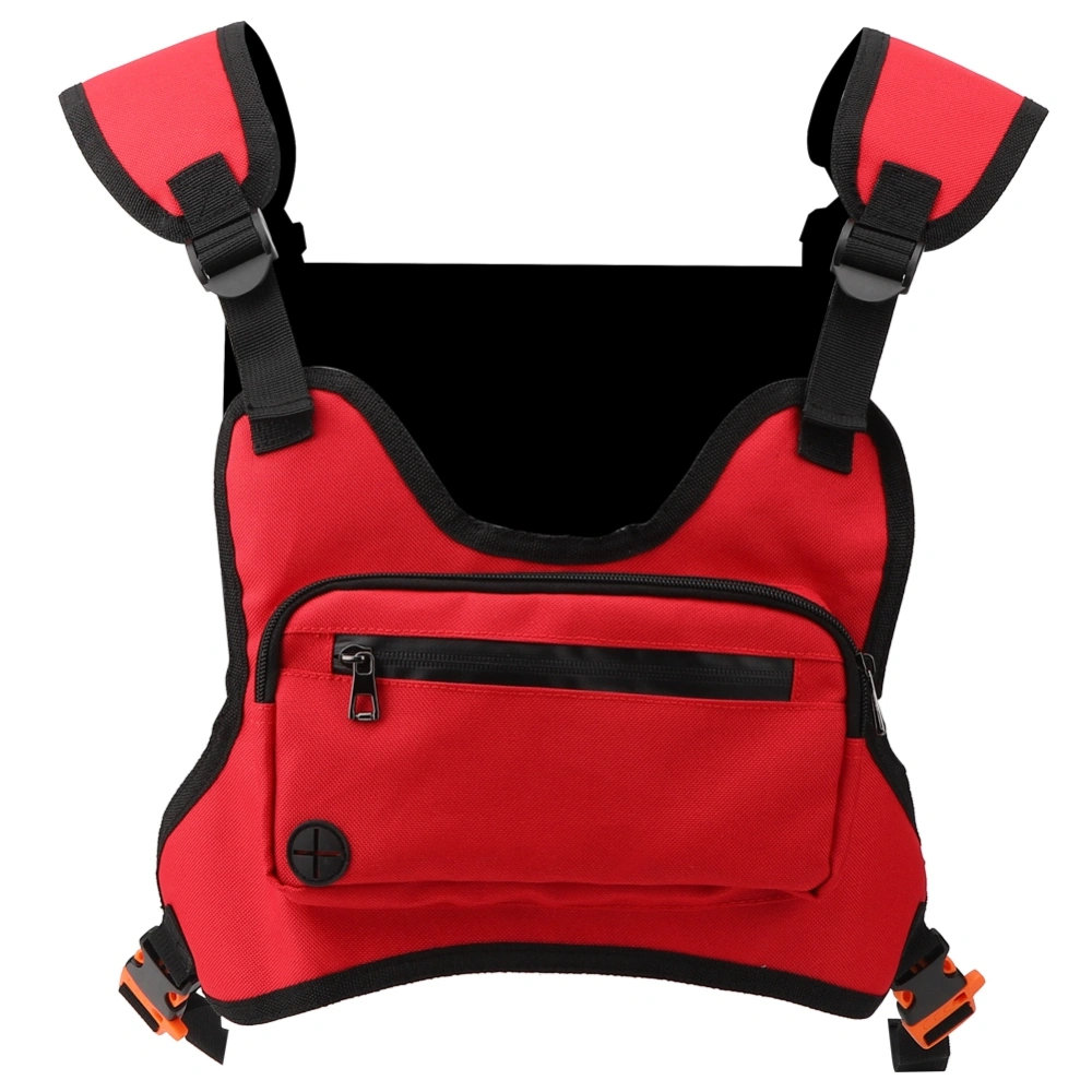 Multi Functional Outdoor Sports Running Chest Bag Adjustable Red Vest Backpack for Fitness(Chest Bag )