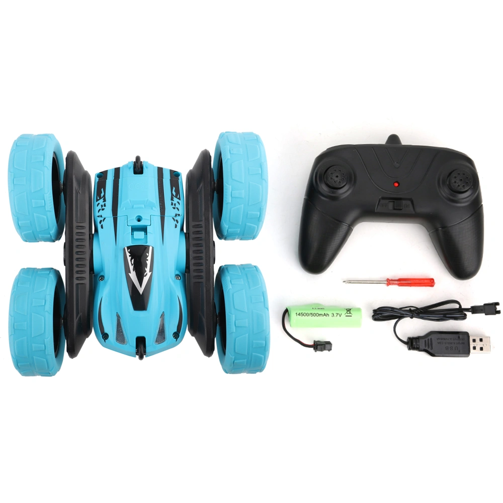 2.4G Remote Control Stunt Car Double Sided 360° Rotating Tumbling Children ToyBlue