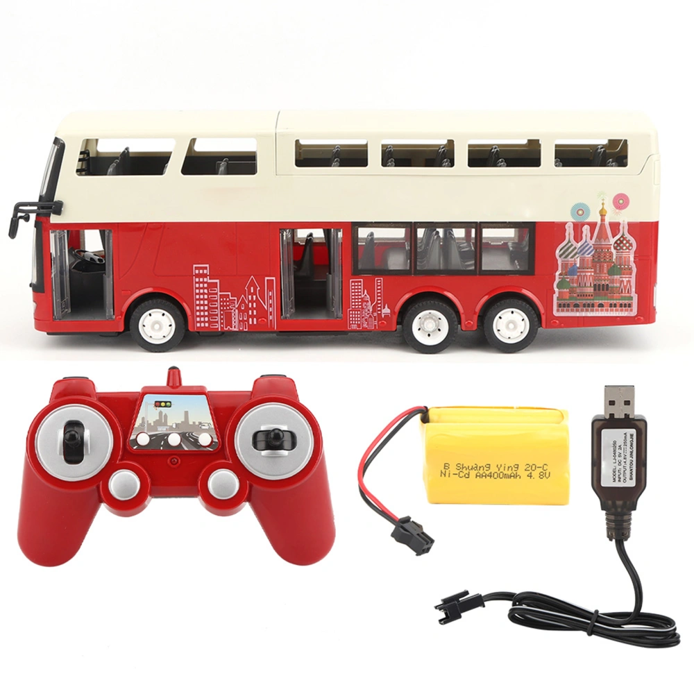 E640-001 1/18 Double‑Decker Toy Remote Control Children DIY Bus Model Car Toy