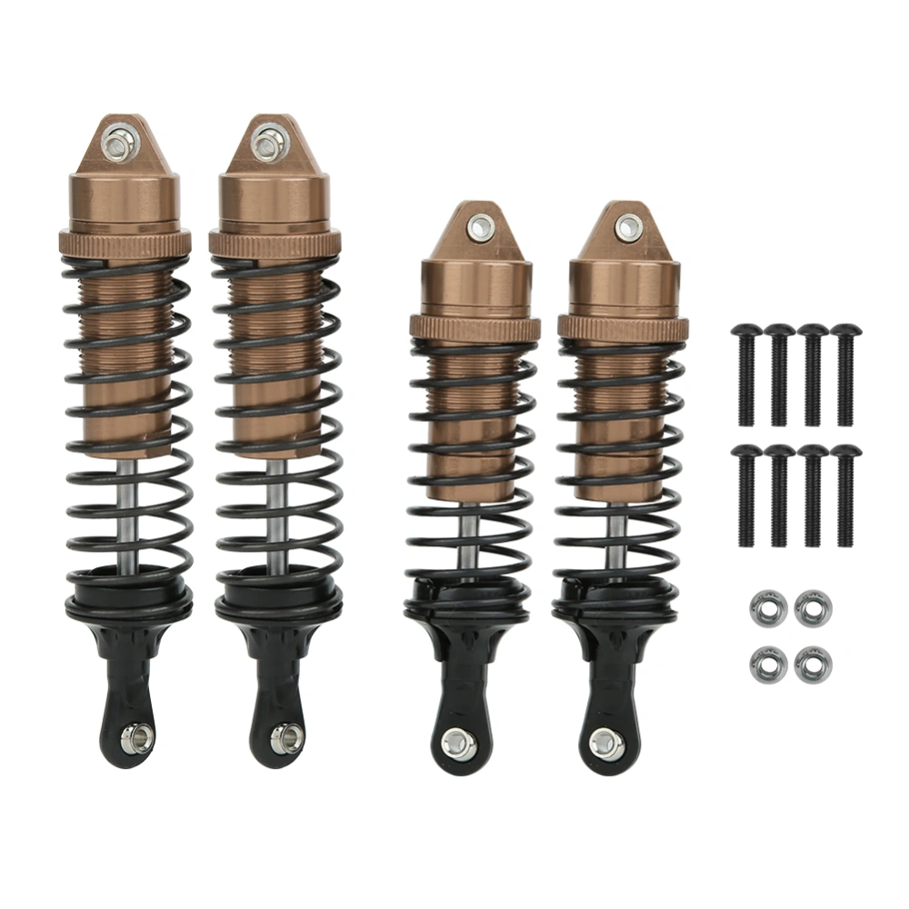 4pcs Aluminum Alloy Metal Front / Rear Shocks Struts Damper Fit for 1/10 Traxxas SLASH RC CarLight Coffee