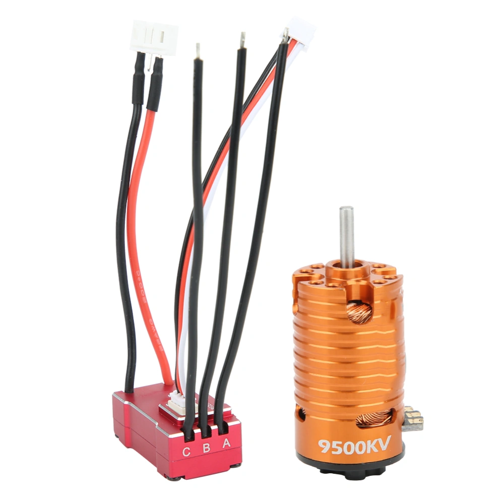 1410 Brushless Motor + 18A Red ESC Set RC Car Replacement Accessory Spare PartOrange 9500KV