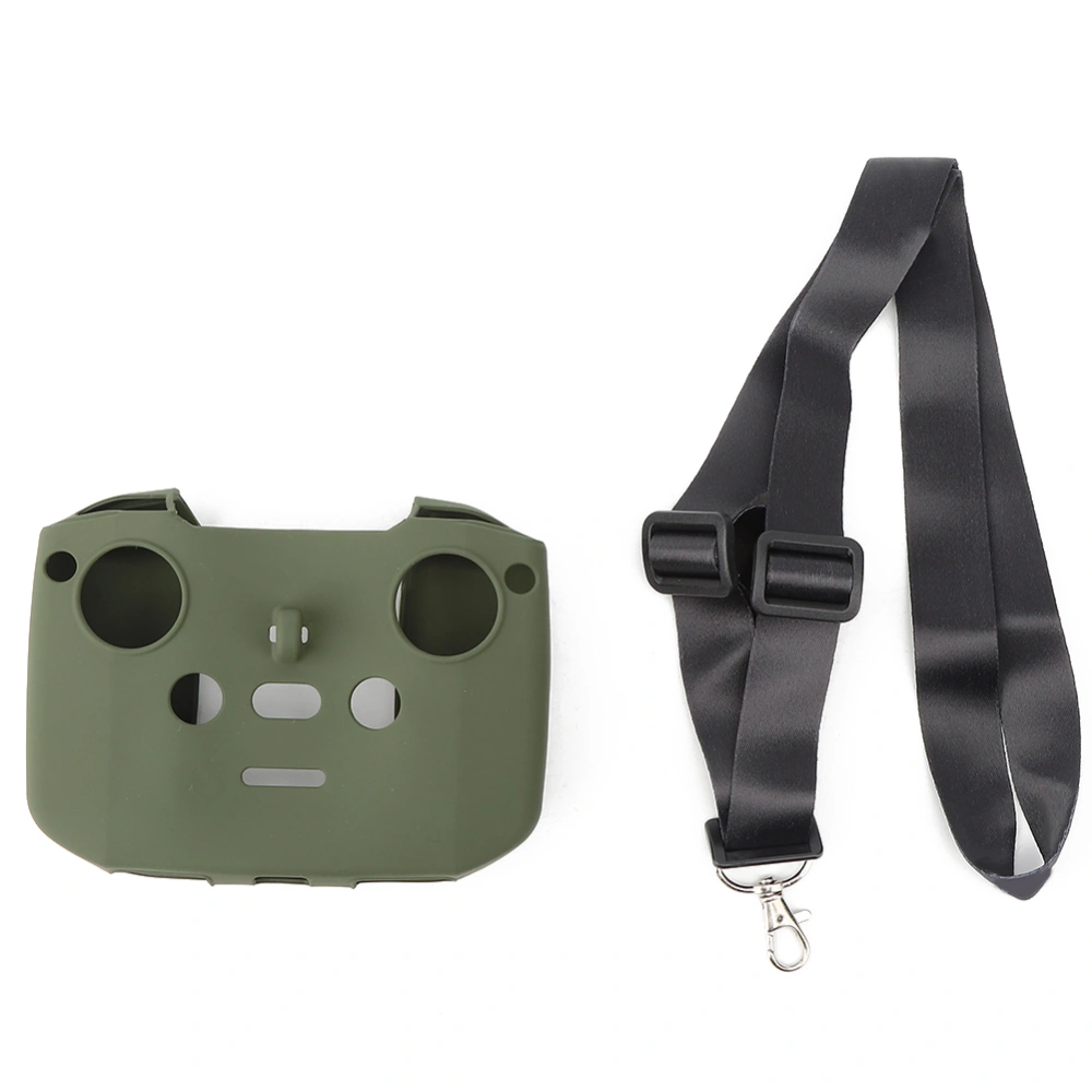 Silicone Sleeve Shell Case Cover with Hanging Strap Fit for MAVIC AIR 2 Remote ControllerGreen