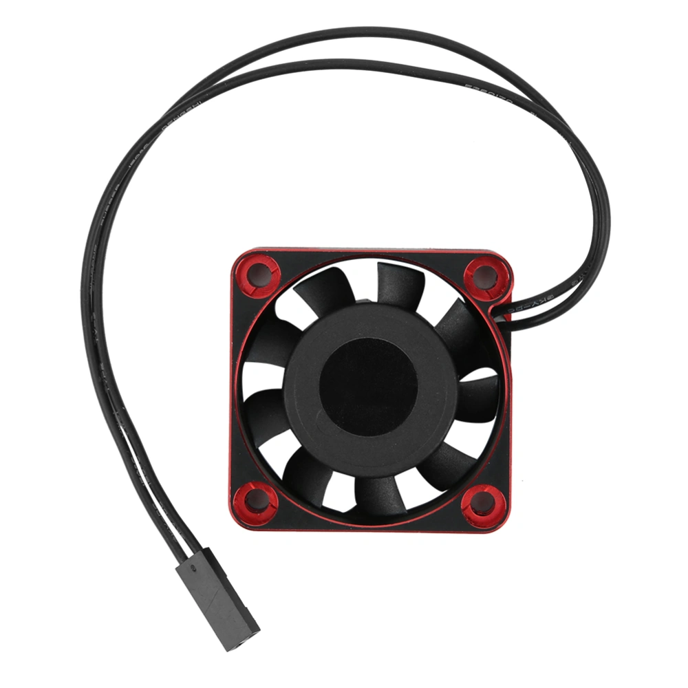 SURPASSHOBBY Cooling Fan 16000RPM 40 x 40 x 10mm Aluminum Fan for 1/10 1/8 RC Car(Black Red )