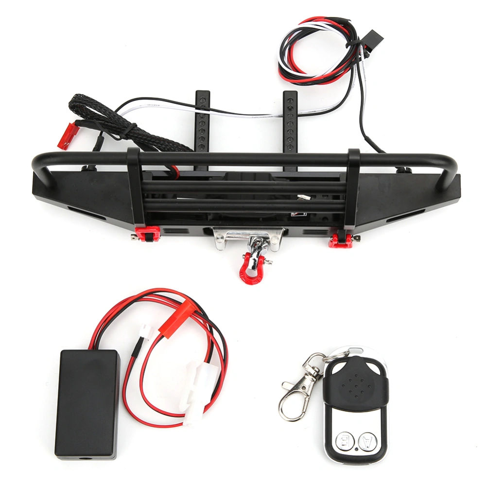 Front Bumper Set with Remote Control Upgrade Parts Fit for TRX-4 Axial scx10 RC Car