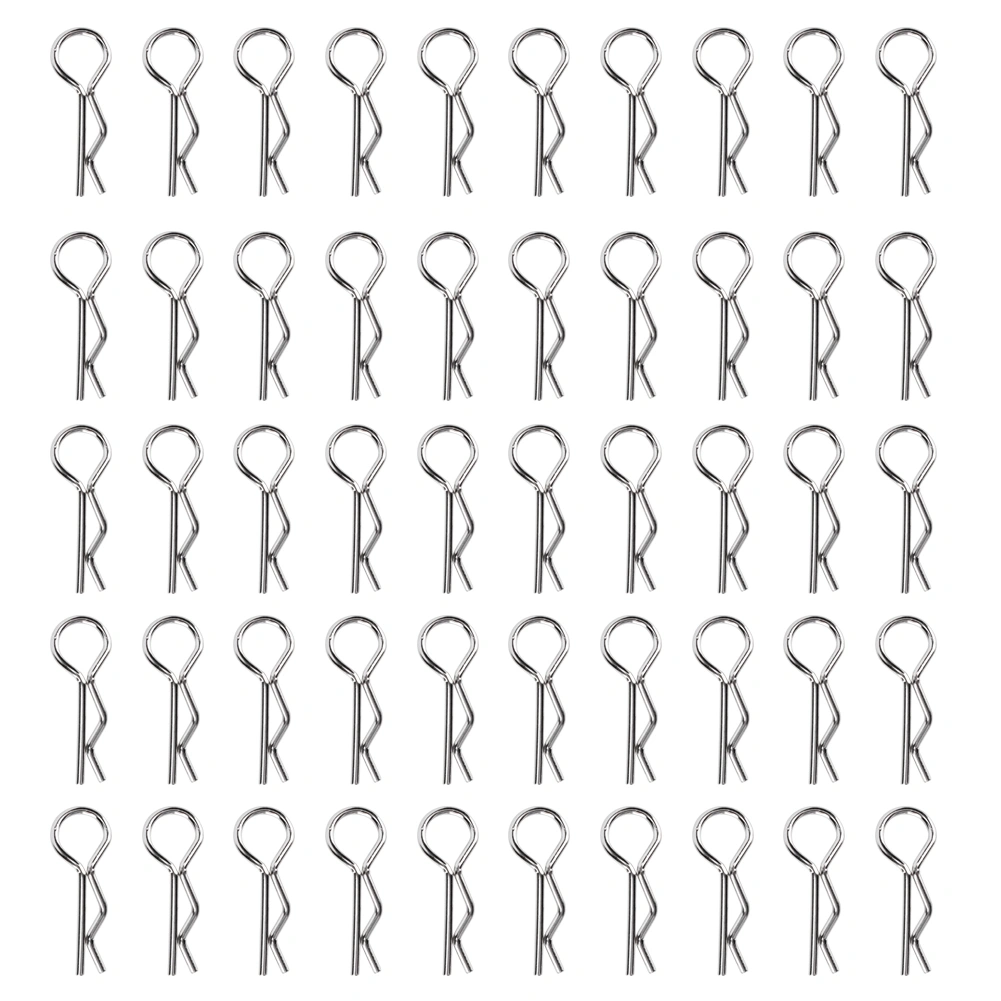 50pcs R Clips R Shape Pins RC Parts Accessory Fit for 1/10 HSP RC Car Vehicle ModelSilver