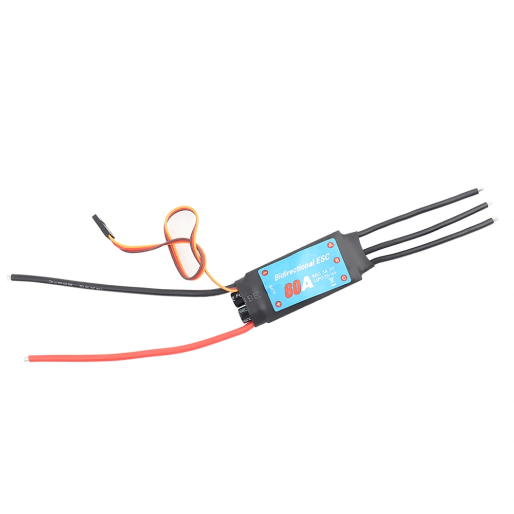 Two Way Brushless ESC Electronic Speed Controller for RC Car Ship Underwater Propeller(60A ) 60A