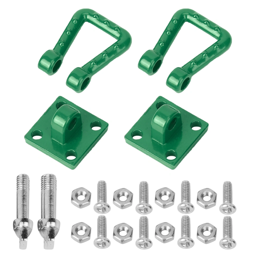 2PCS Metal Trailer Hook Kit Rescue Towing Shackle RC Accessory for 1/10 Crawler Axial SCX10 90046 D90 CC01 CarGreen