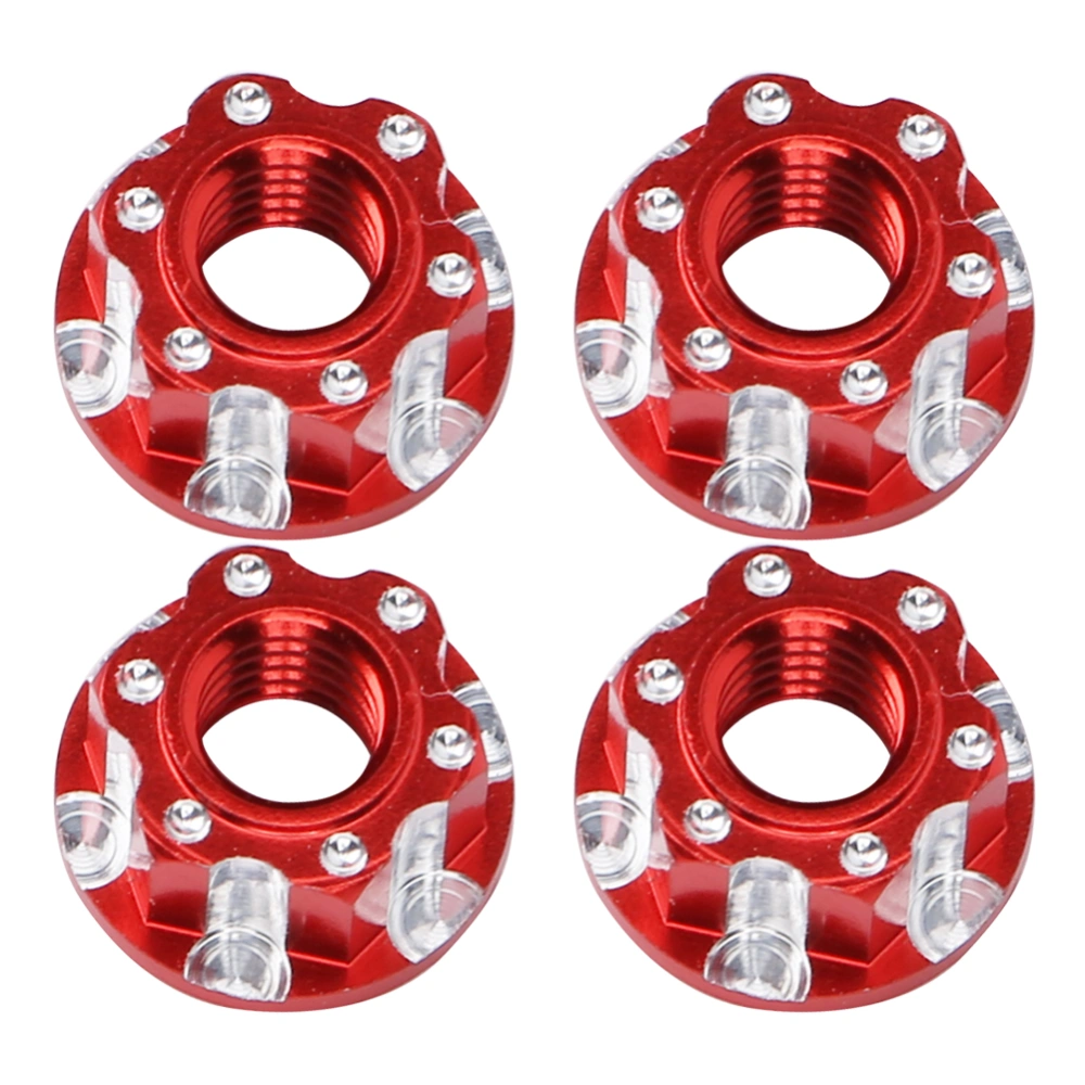 4pcs M4 Carving Hexagonal Nuts Aluminum Alloy Fit for HSP Sakura D3 D4 1/10 RC CarRed