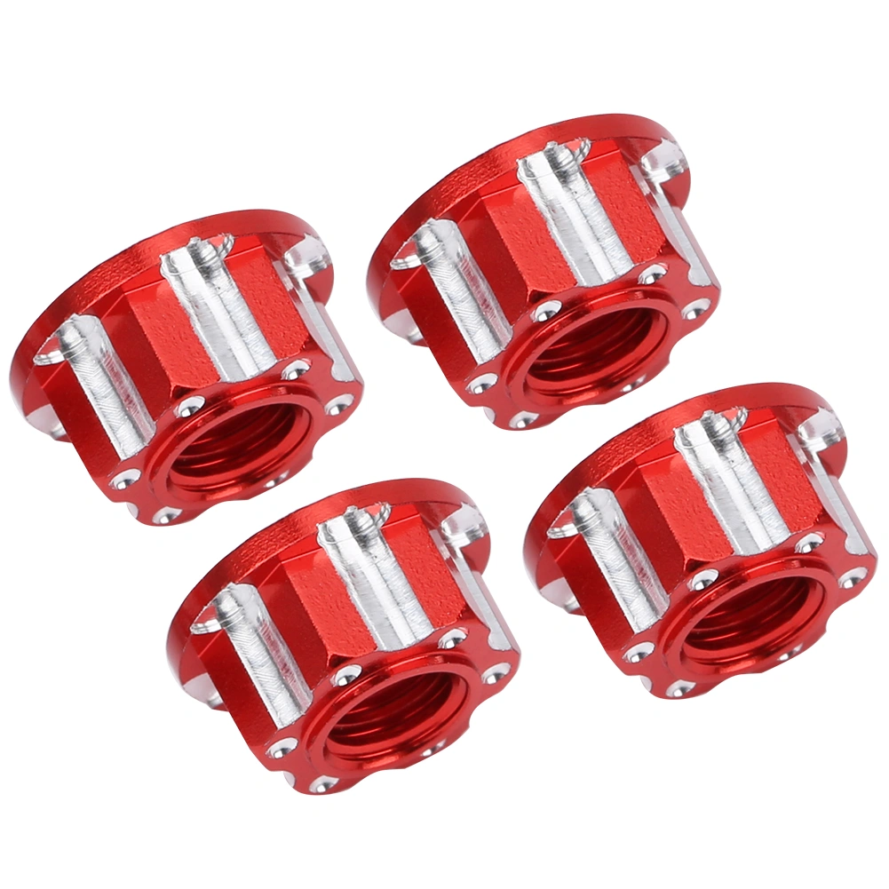 4pcs M4 Carving Hexagonal Nuts Aluminum Alloy Fit for HSP Sakura D3 D4 1/10 RC CarRed