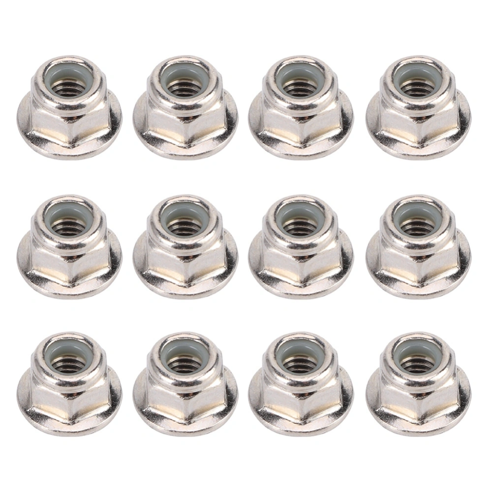 12PCS NonSlip Tire 4mm Lock Nut for Axial Traxxas TRX4 TRX6 SCX10 1/10 RC Model Car(Silver )