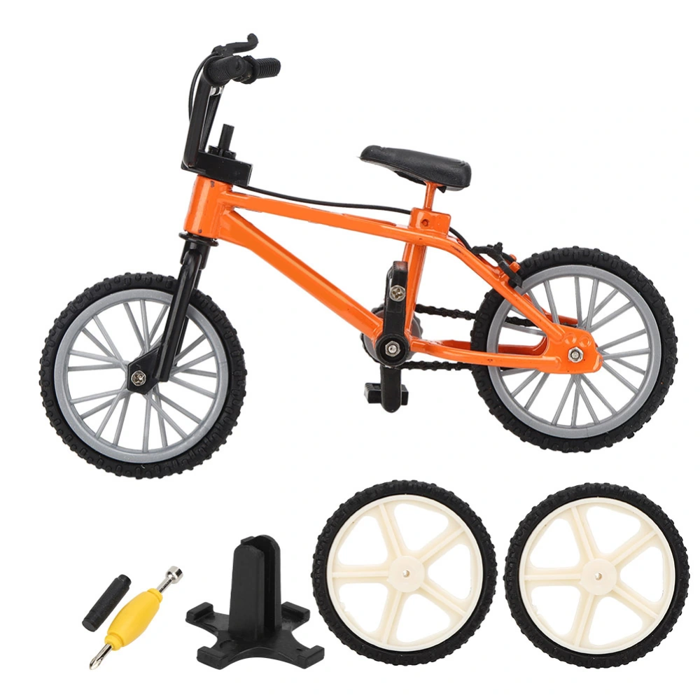 Mini Mountain Bike Model Racing Toys 1/10 Dollhouse Accessory Craft Bicycle Desk DecorationOrange