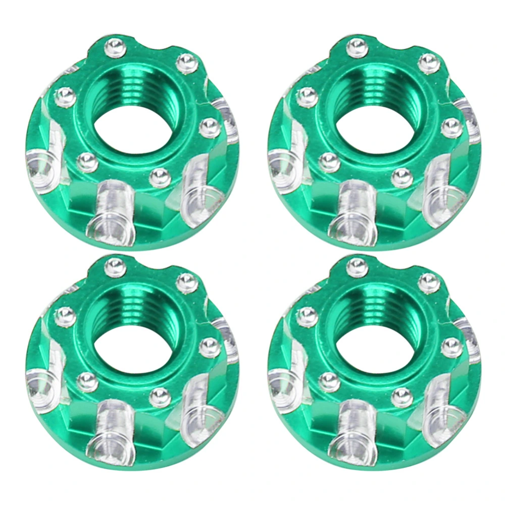 4pcs M4 Carving Hexagonal Nuts Aluminum Alloy Fit for HSP Sakura D3 D4 1/10 RC CarGreen