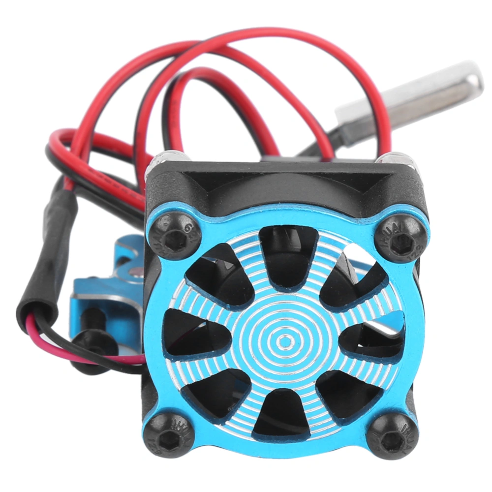 RC Model Car Motor Cooling Fan Heatsink with Thermal Sensor for 540 550 3650 3660Blue