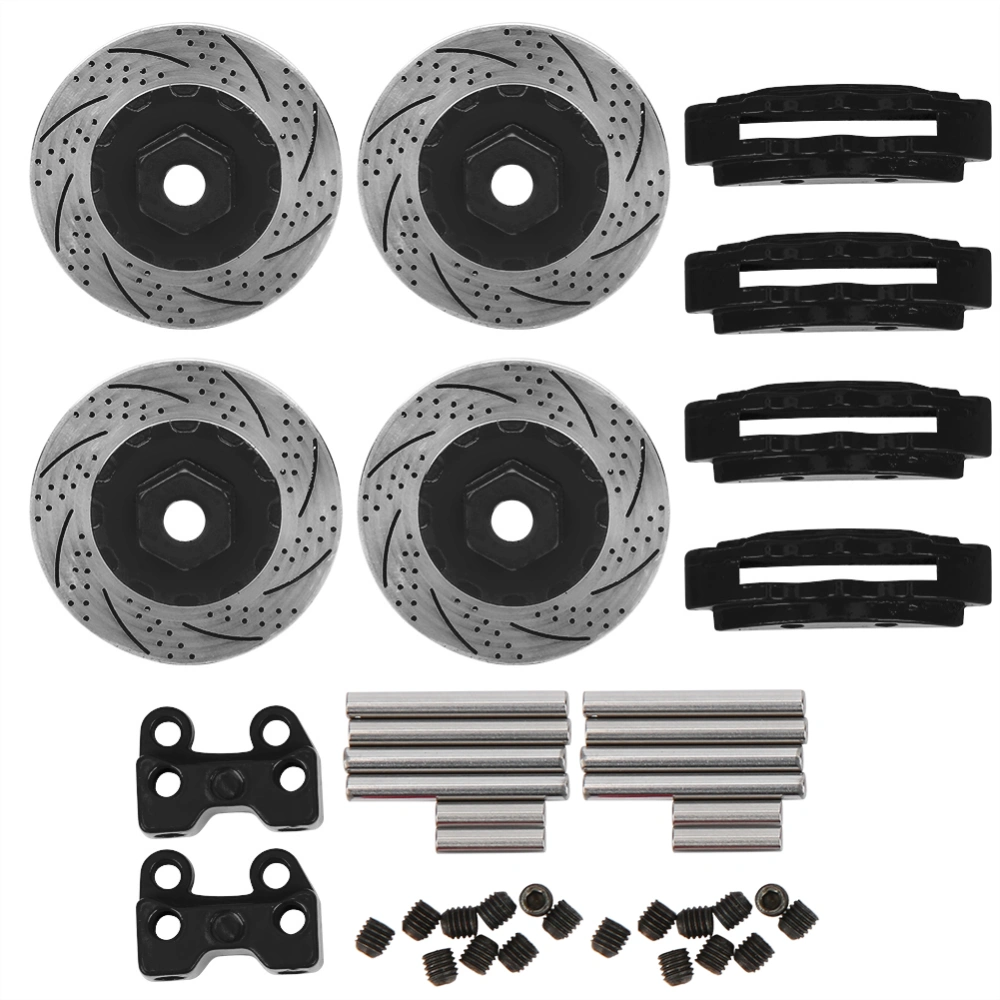 4Pcs Metal Simulation Brake Disc Calipers for Traxxas TRX4 TRX6 1/10 RC Series Carblack