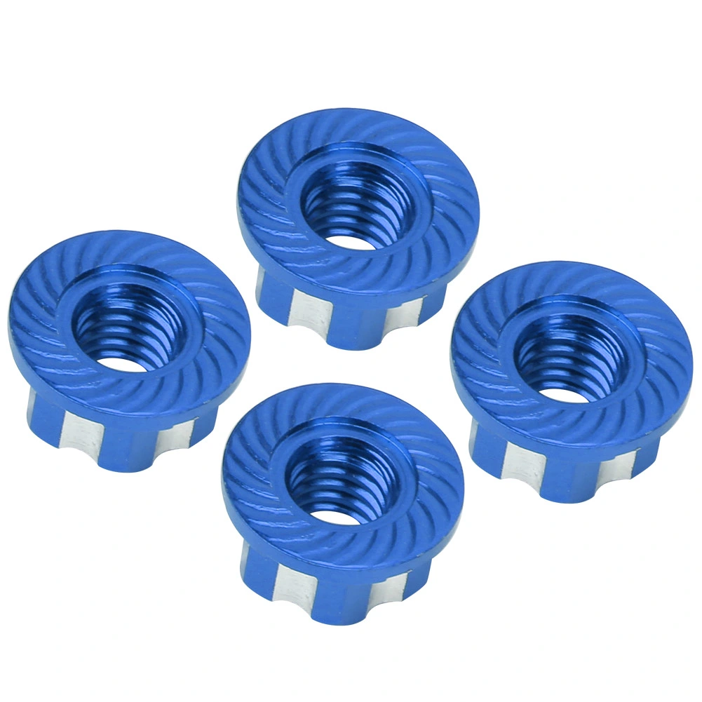 4pcs M4 Carving Hexagonal Nuts Aluminum Alloy Fit for HSP Sakura D3 D4 1/10 RC CarDark Blue