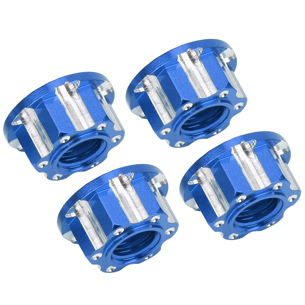 4pcs M4 Carving Hexagonal Nuts Aluminum Alloy Fit for HSP Sakura D3 D4 1/10 RC CarDark Blue