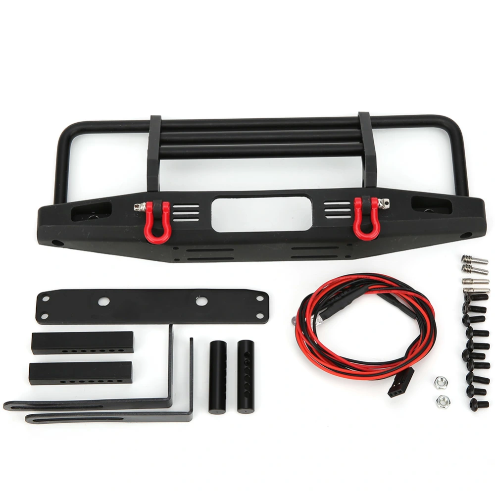 General Metal Black Front Bumper Accessory Compatible for TRX4 SCX10 90046 1/10 RC Car