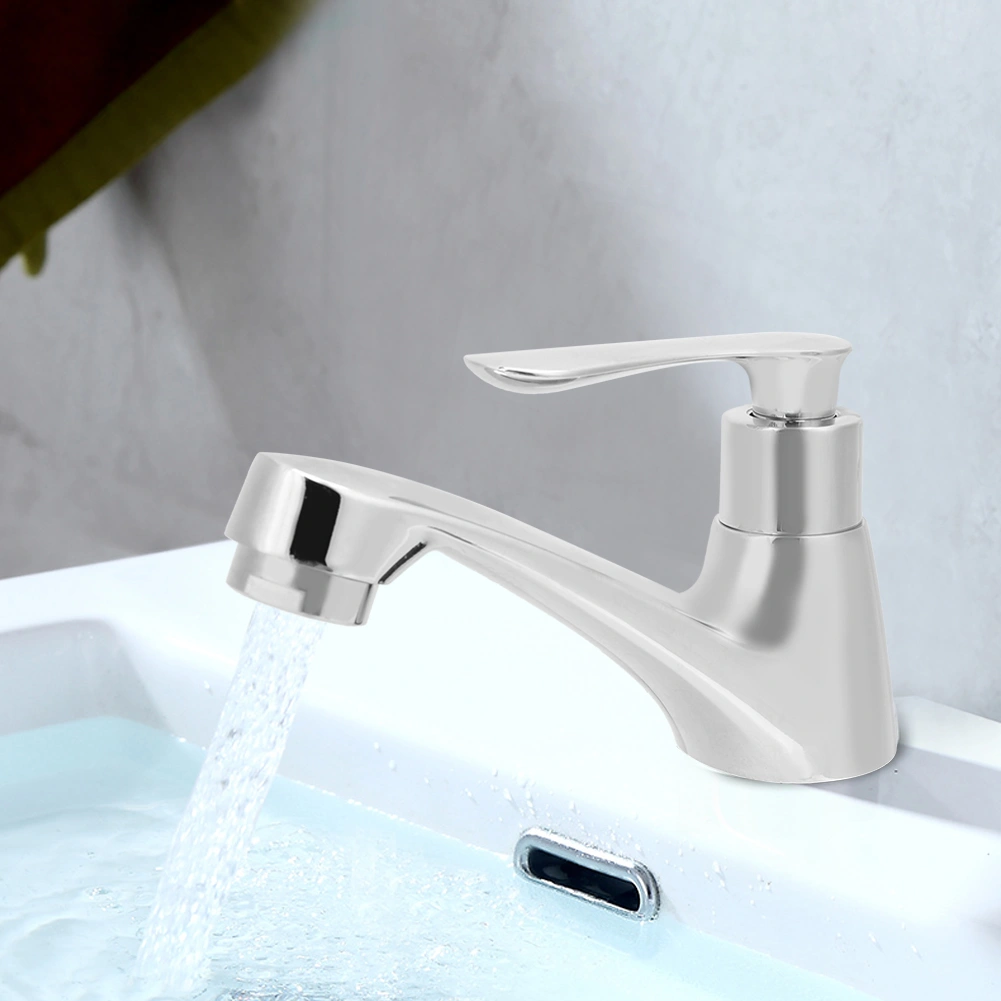 G1/2in Household Zinc Alloy Single Handle Faucet Water Tap for Bathroom Kitchen Sink Basin