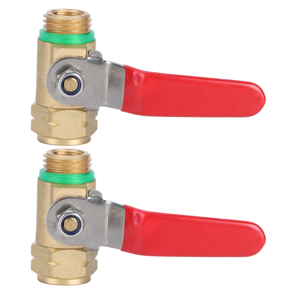 G3/8in DN10 Female/Male Thread Copper Ball Valve Switch Shut‑off Valve Red Lever Handle Sprayer Parts