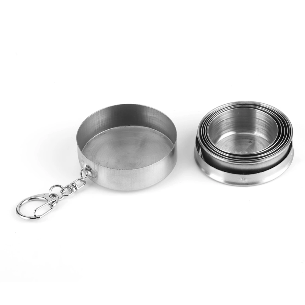 Stainless Steel Collapsible Cup Portable Travel Retractable Folding Cup Camp with Keychain for Outdoor BBQ