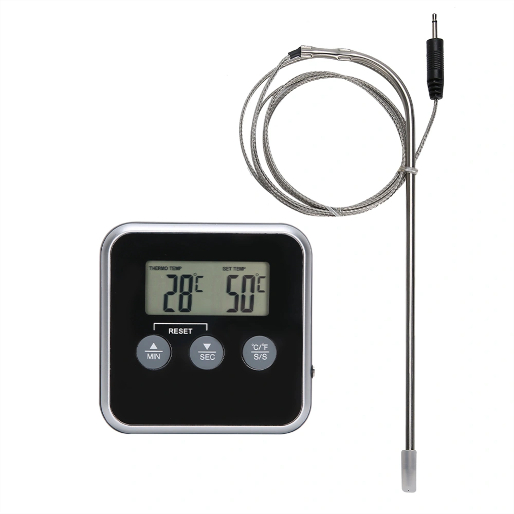 Digital Meat Thermometer Food Thermometer with Timer for Oven BBQ Grill Kitchen Cooking