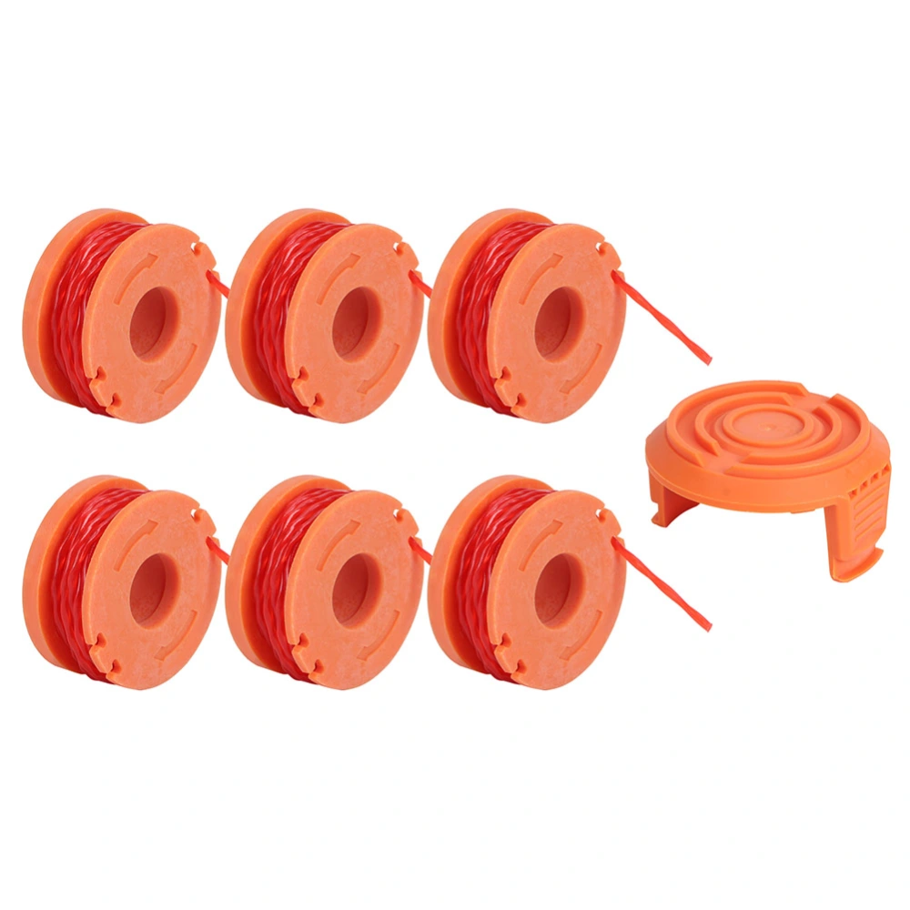 6Pcs Trimmer String Spool Line with Cover Set Accessories Fit for WORX WA0010 Trimmer