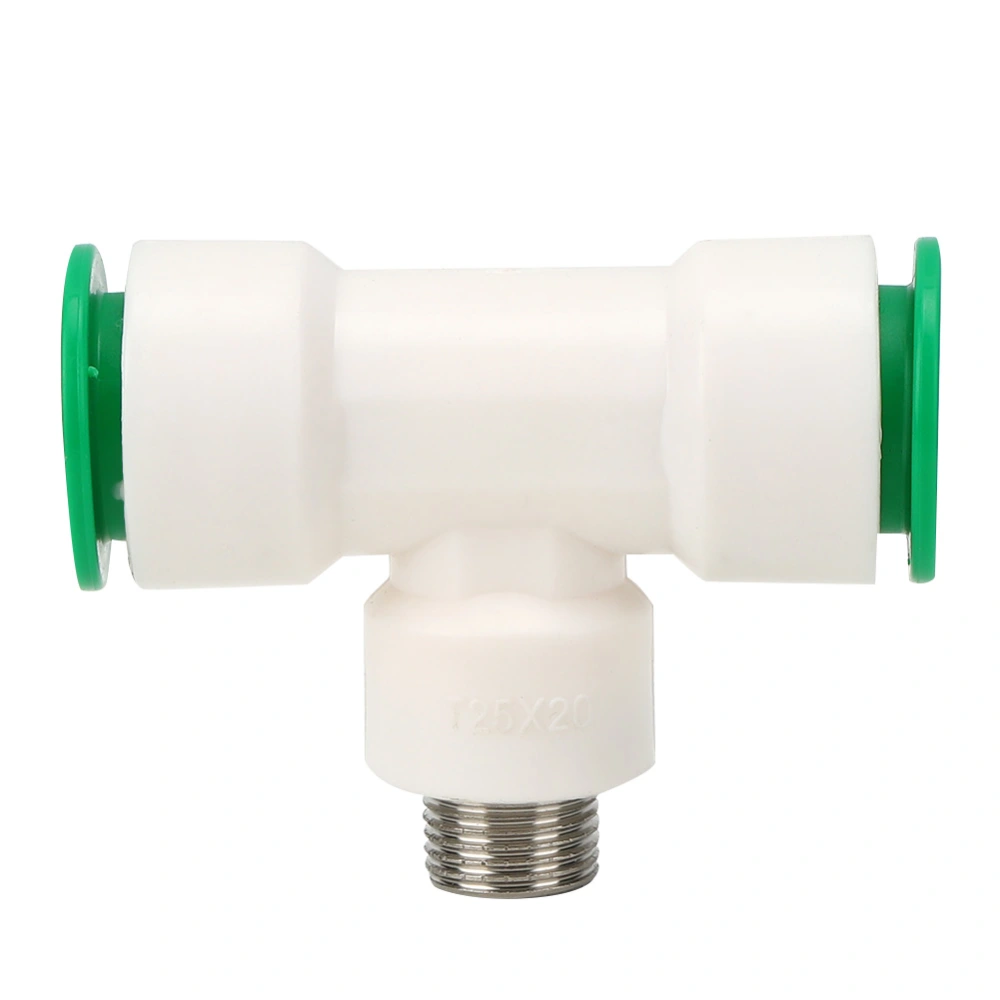 Dual 25mm to G1/2in Male Thread PPR Plastic Water Pipe Adapter Tee Connector Water Tube Fittings