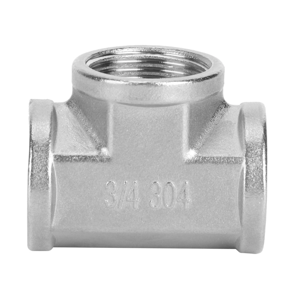 304 Stainless Steel Tee Threaded Pipe Connector for Industrial Pipe Shelf Household Tool3/4in x 3/4in x 3/4in Female Thread