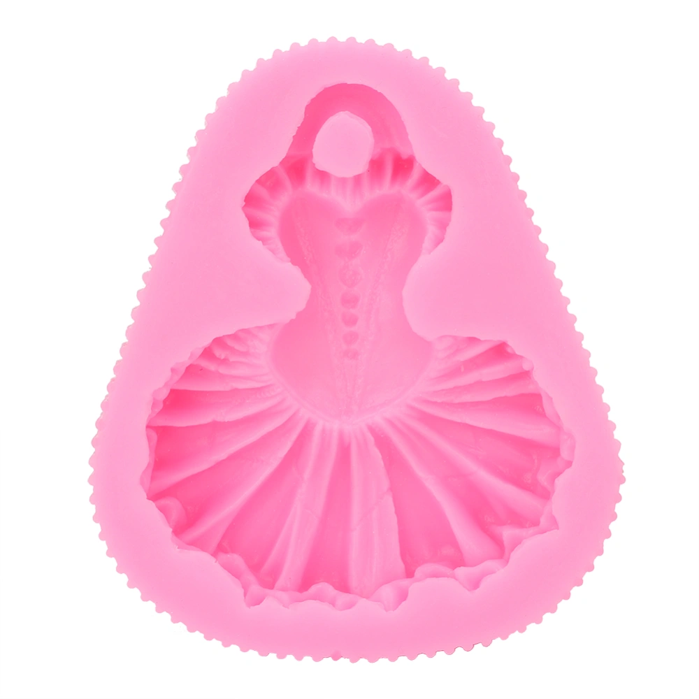 Household Kitchen Pink Dancing Skirt Silicone Mould Baking Cake Cookie Mold DIY ToolPink