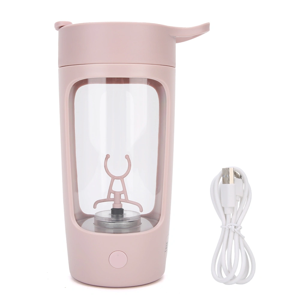 USB Charging 650ml Portable Automatic Household Blender Mixing Stirring Cup Bottle Kitchen ToolPink