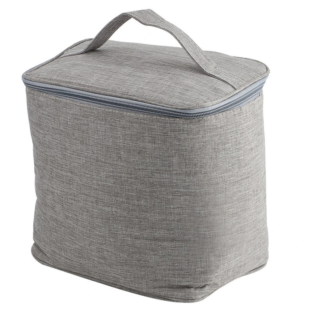 Portable Large Capacity Oxford Cloth Insulated Lunch Bag Waterproof Lunch Box Storage OrganizerLight Gray