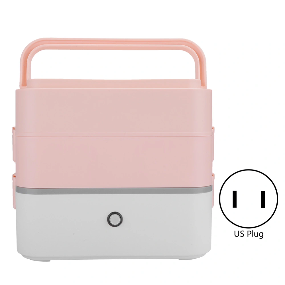 Portable Electric Heating Lunch Box Food Heating Warmer Steaming Cooking MachineDouble Layer US Plug 110V