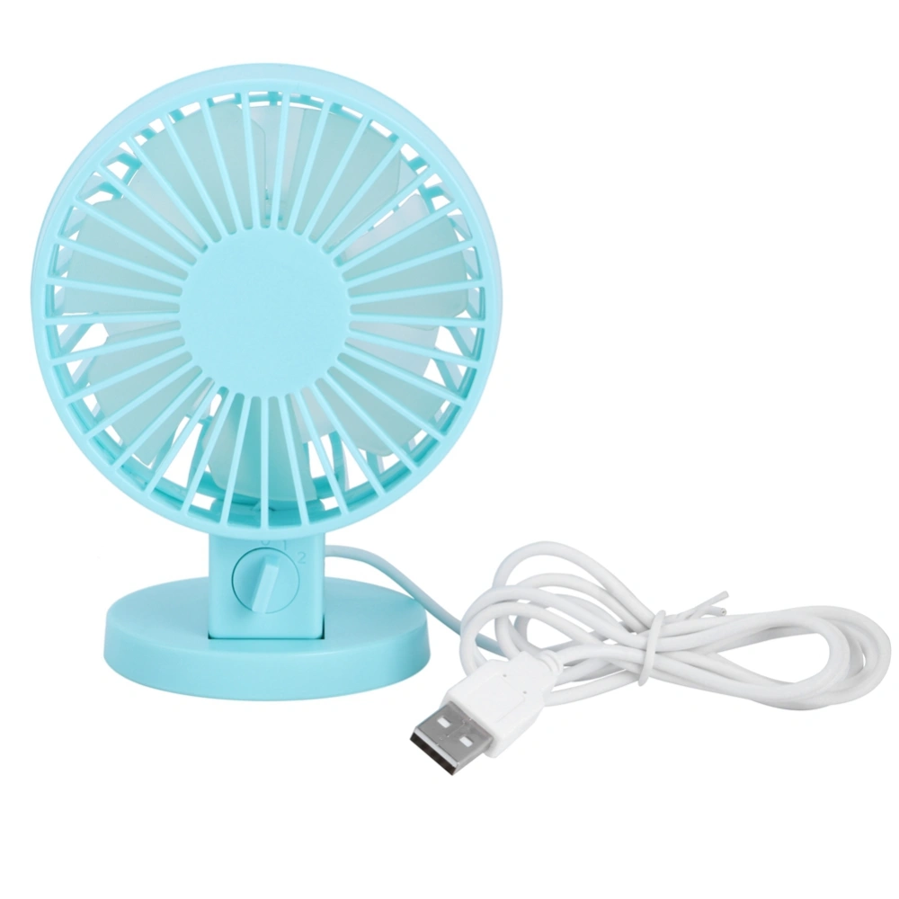 Portable Mini Desk Fan USB Ultra Quiet Fan 45° Adjustment for Home Office DesktopBlue