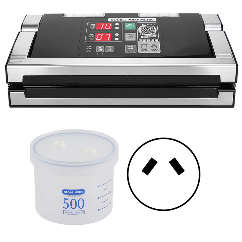 MS180 Vacuum Sealing Machine Home commercial Food Packaging Sealer for Food Preservation 220VAU Plug