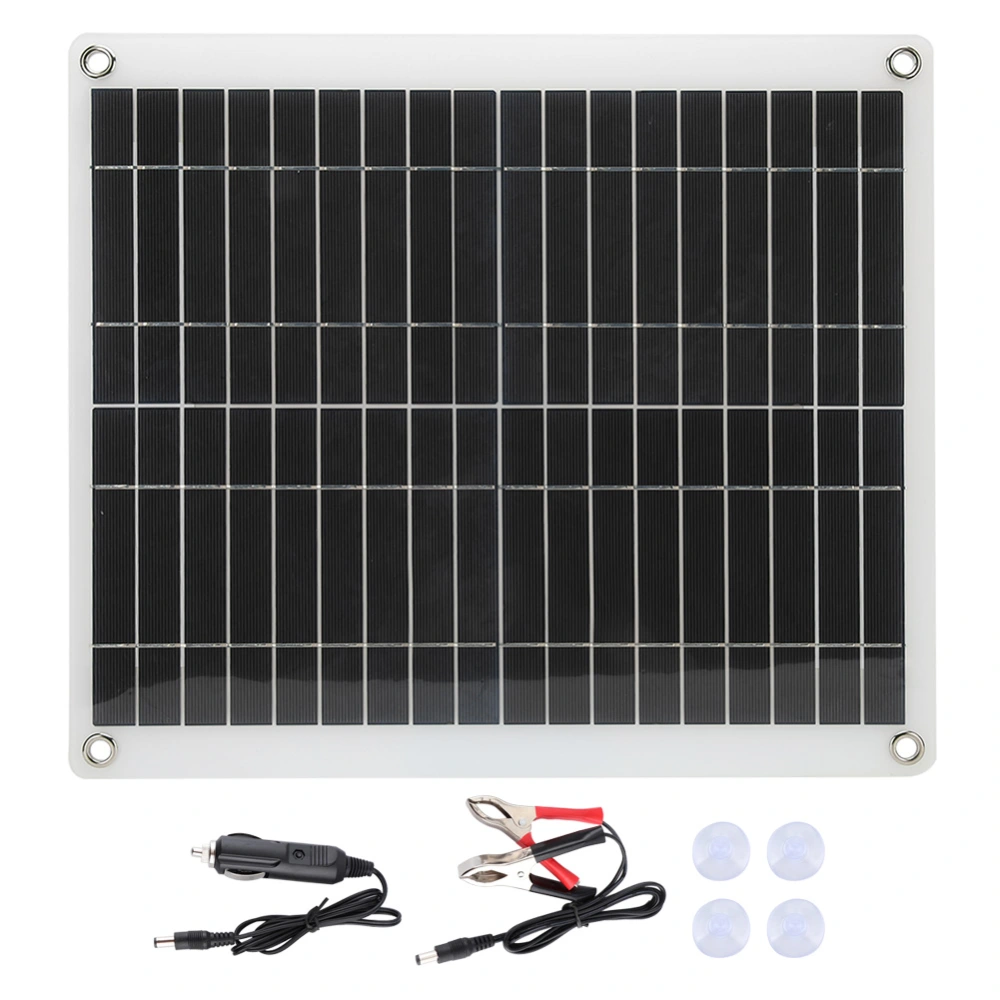 25W Portable Flexible Polycrystalline Solar Panels Charging Board for Outdoor Travel Camping RV