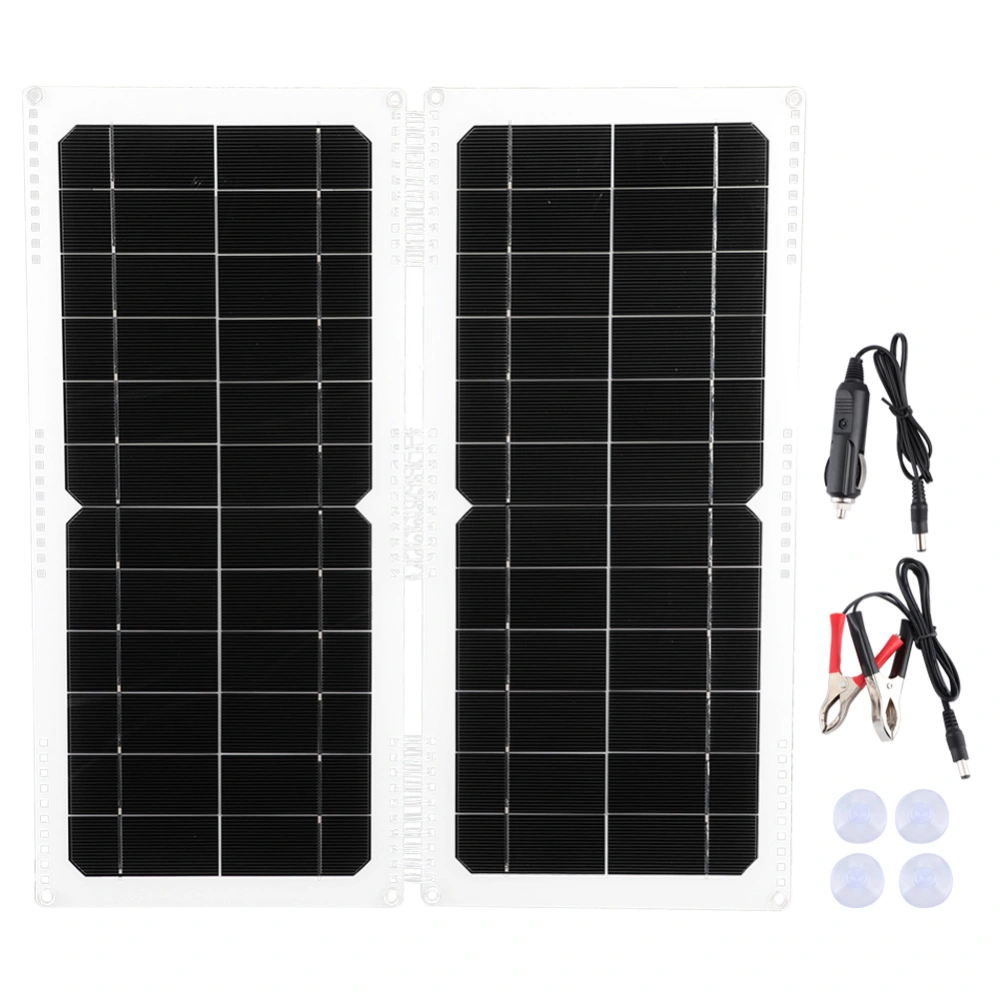 20W 12V Portable Solar Panel Folding Monocrystal Charger Board for Outdoor Travel Camping