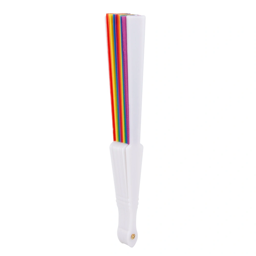 5Pcs Handheld Folding Fan Rainbow Hand Fan Stage Performance Party DecorationVertical Rainbow