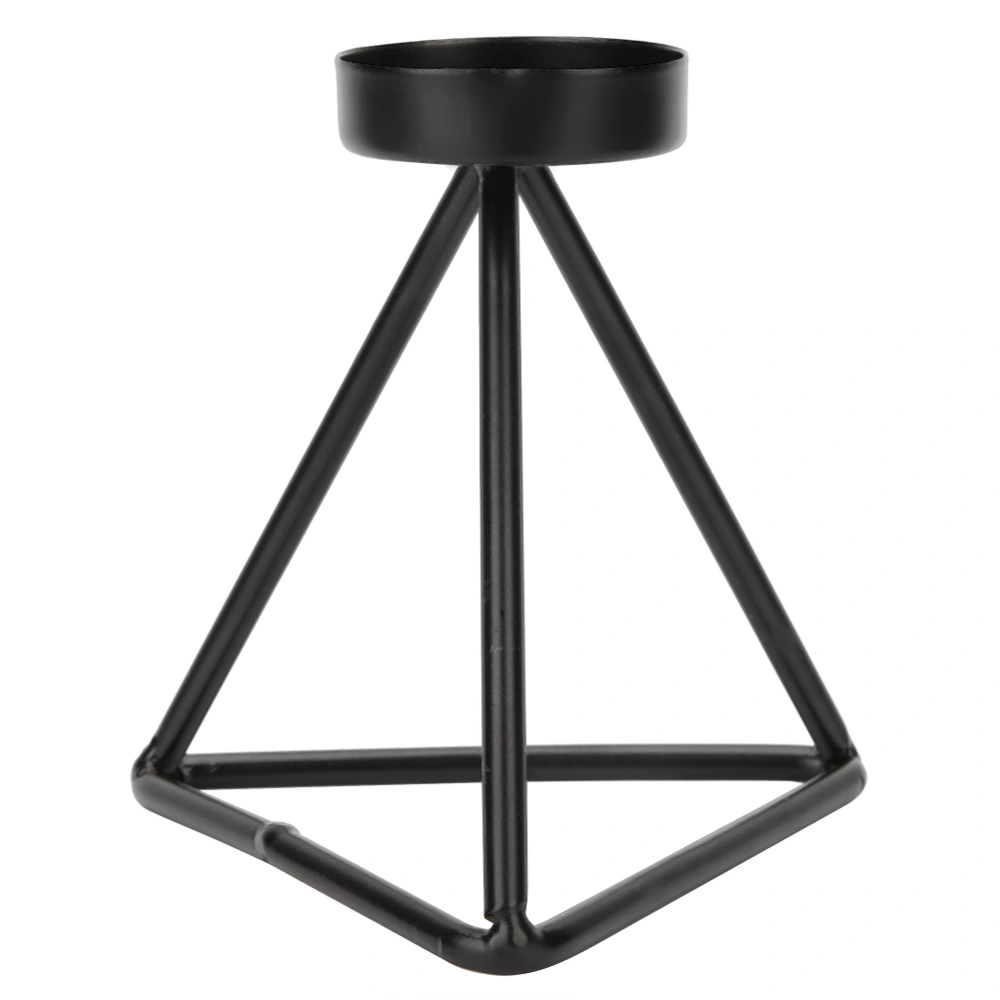 Single Head Innovative Black Candlestick Iron Candle Holder for Home Wedding Table DecorationLower Height