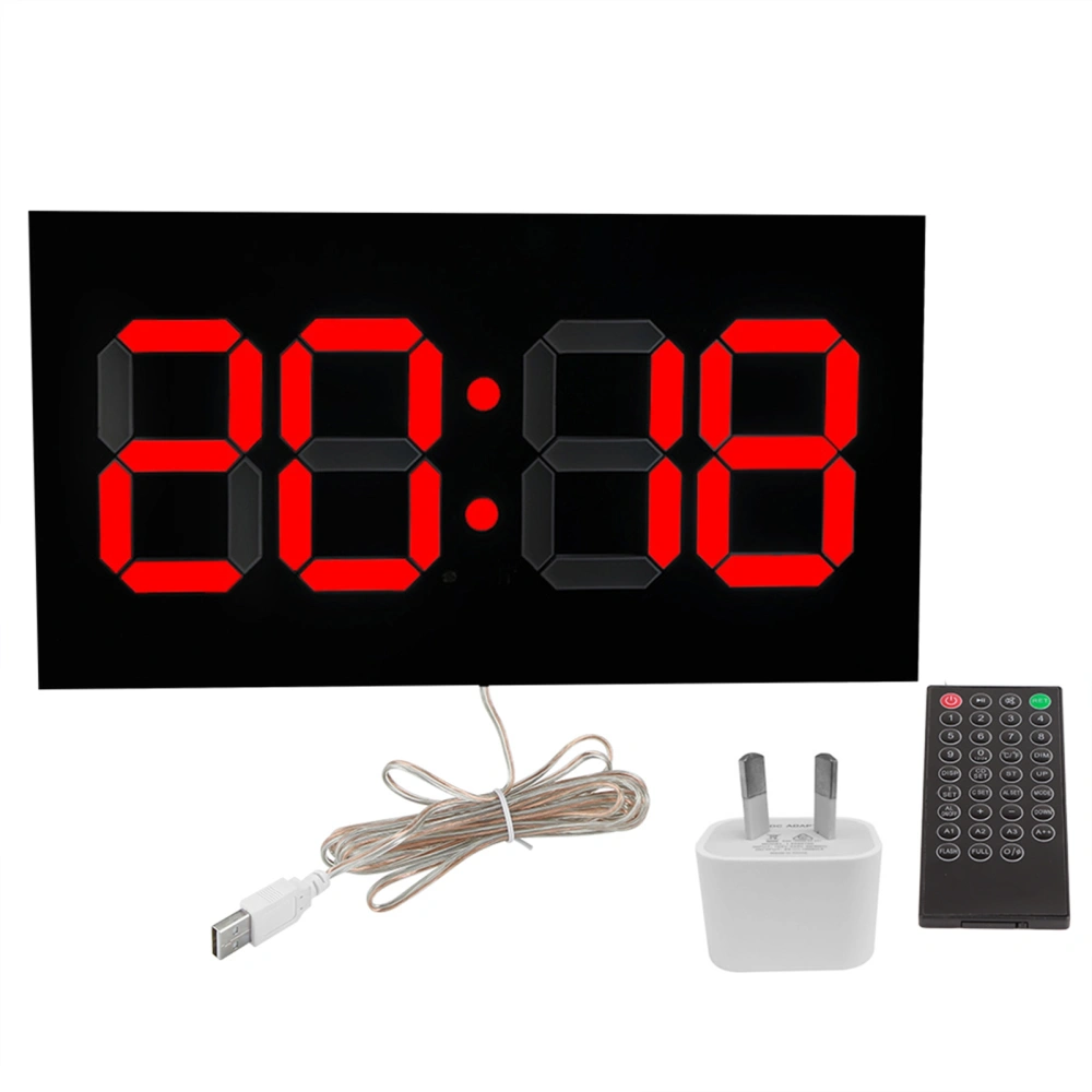 Household Acrylic Digital 3D Clock Remote Control Perpetual Calendar Alarm Clock Single Red Digit 100-240VAU Plug